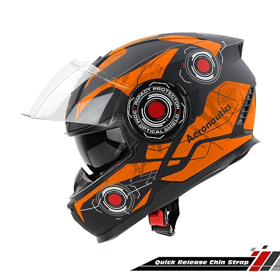 STEELBIRD SBH-40 ISS ASSASIN GLOSSY BLACK/ORANGE C/V 580 MM