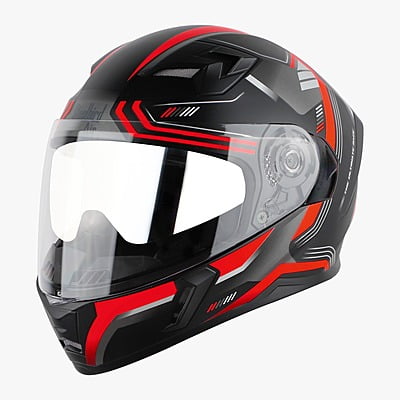 STEELBIRD SBA-21 ISS ULTIMATE RACE MATT BLACK/RED C/V (M)