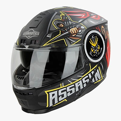 STEELBIRD SBH-40 ISS ASSASIN MATT BLACK/RED C/V 580 MM