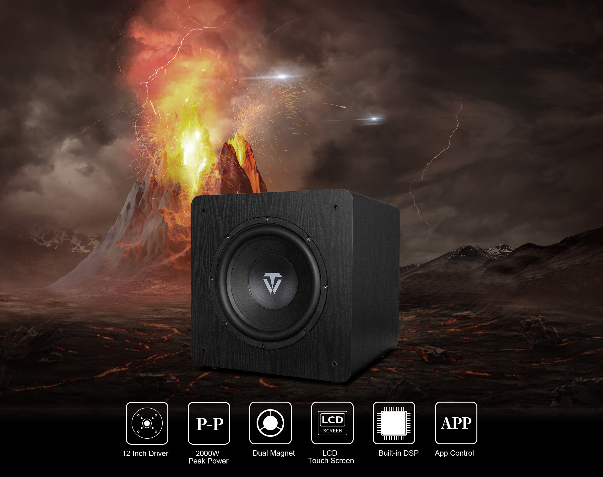 Tonewinner 400W deeper powered subwoofer 12 inch manufacturer