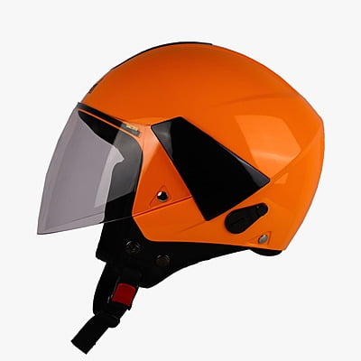 STEELBIRD SBH-5 TRIPLE NINE GLOSSY CORAL ORANGE C/V 600 MM