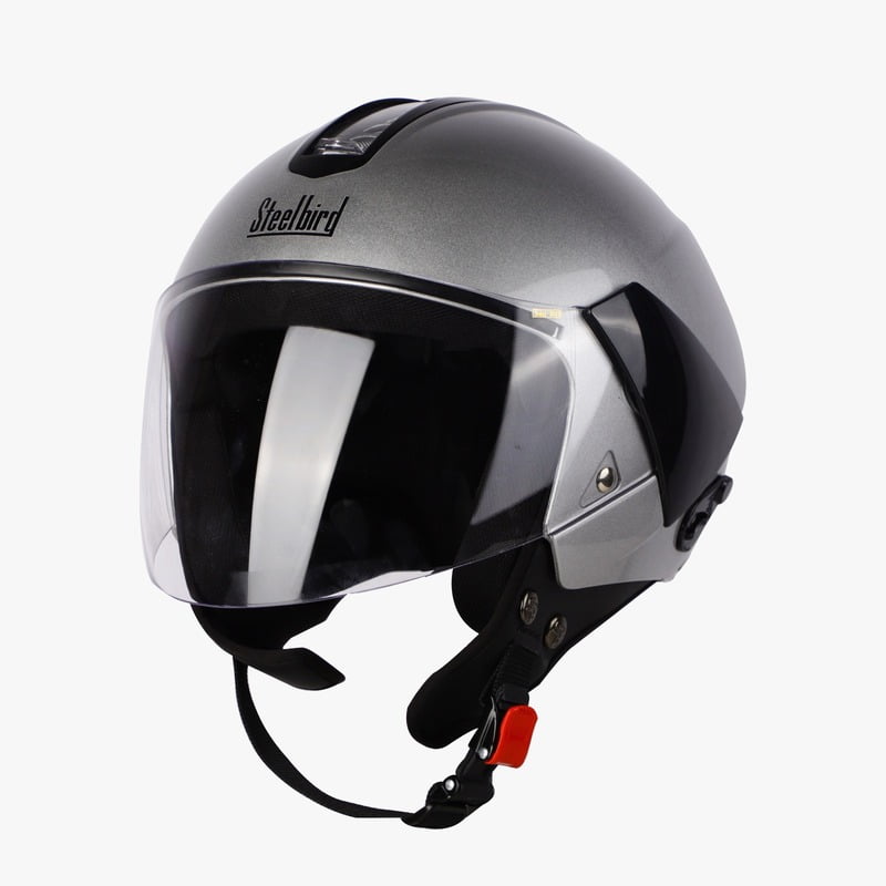 STEELBIRD SBH-5 TRIPLE NINE GLOSSY SILVER C/V 580 MM