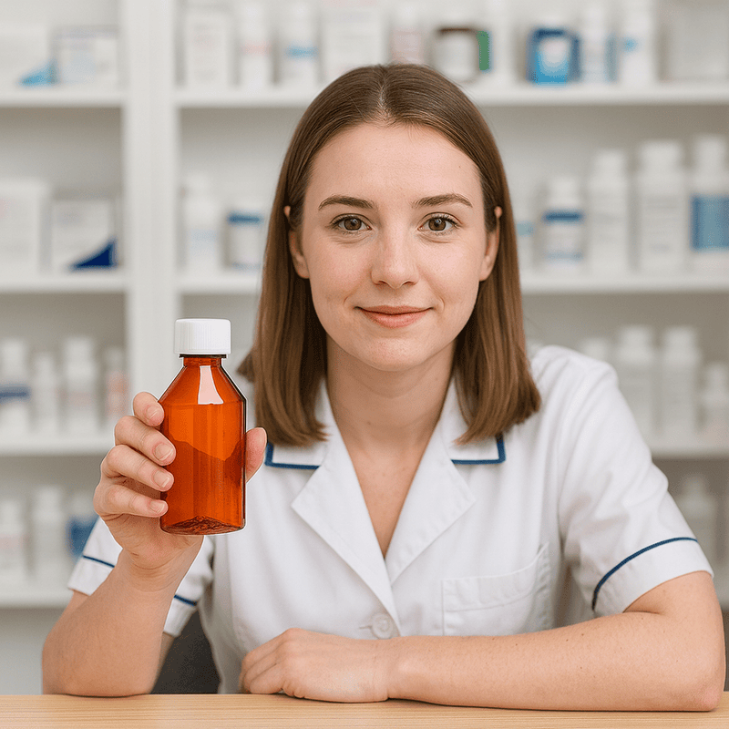 4oz Graduated Oval RX Bottles with Caps 200 count- Amber