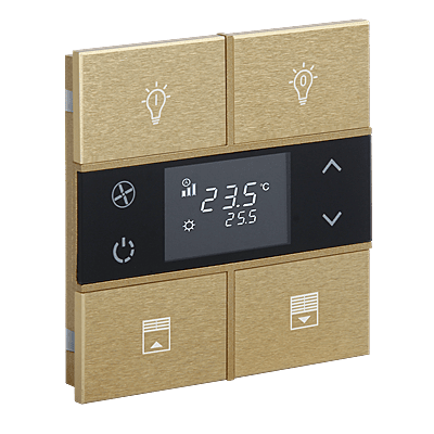EAE KNX Switch Rosa Metal Series 2 Fold With Thermostat