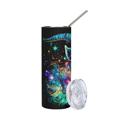 Capricorn Zodiac Sign Skinny Tumbler – Vibrant Sublimated Astrology Drinkware