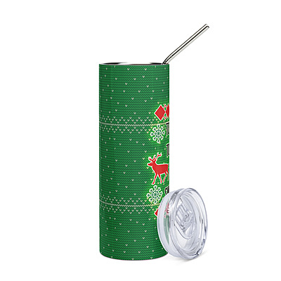 Too Cute to Wear Ugly Sweaters Skinny Tumbler – Fun Holiday Knit Drinkware