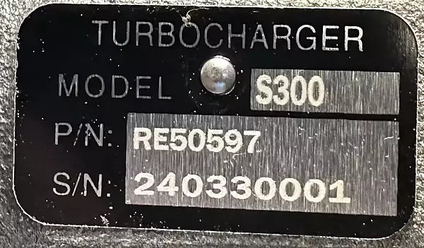 RE50597 - TURBO JOHN DEERE Agricultural vehicle (Altitude comp.) Tractor - NEW REPLACEMENT - $300 CORE CHARGE