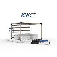KNECT Pergola Post Wall and Railing Bracket for 4x4 Wood Posts | 2 Pack