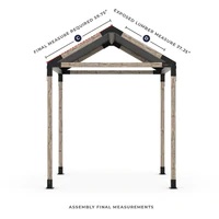 GRID 30 Single Pergola Kit with Water-Repellant Top for 4x4 Wood Posts