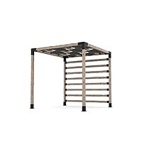 Pergola Kit with 4x4 KNECT Post Wall and Wave Shades for 4x4 Wood Posts