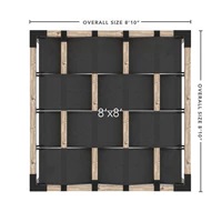 Pergola Kit with 4x4 KNECT Post Wall and Wave Shades for 4x4 Wood Posts