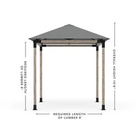 Pergola Kit with Water Repellent Umbrella Top for 4x4 Wood Posts