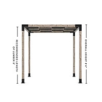 Pergola Kit with Wave Shades for 4x4 Wood Posts