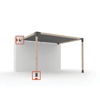 SOLO Pergola Post Base and Wall Mount Bracket for 4x4 Wood Posts | 1 Pack