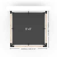 Wall Mount Pergola Kit with SHADE SAIL for 4x4 Wood Posts