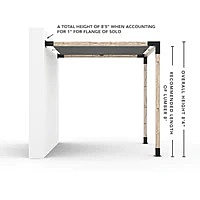 Wall Mount Pergola Kit with SHADE SAIL for 4x4 Wood Posts