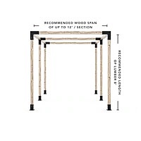 Any Size Double Pergola Kit for 4x4 Wood Posts