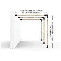Any Size Double Wall Mount Pergola Kit for 4x4 Wood Posts
