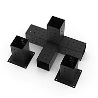 QUAD 4 Arm Pergola Extension Bracket with 2 SOLOs for 4x4 Wood Posts