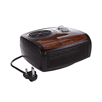 Close-up of the heating element and fan behind the grille of the Usha FH 1212. Close-up of the heating element and fan behind the grille of the Usha FH 1212.