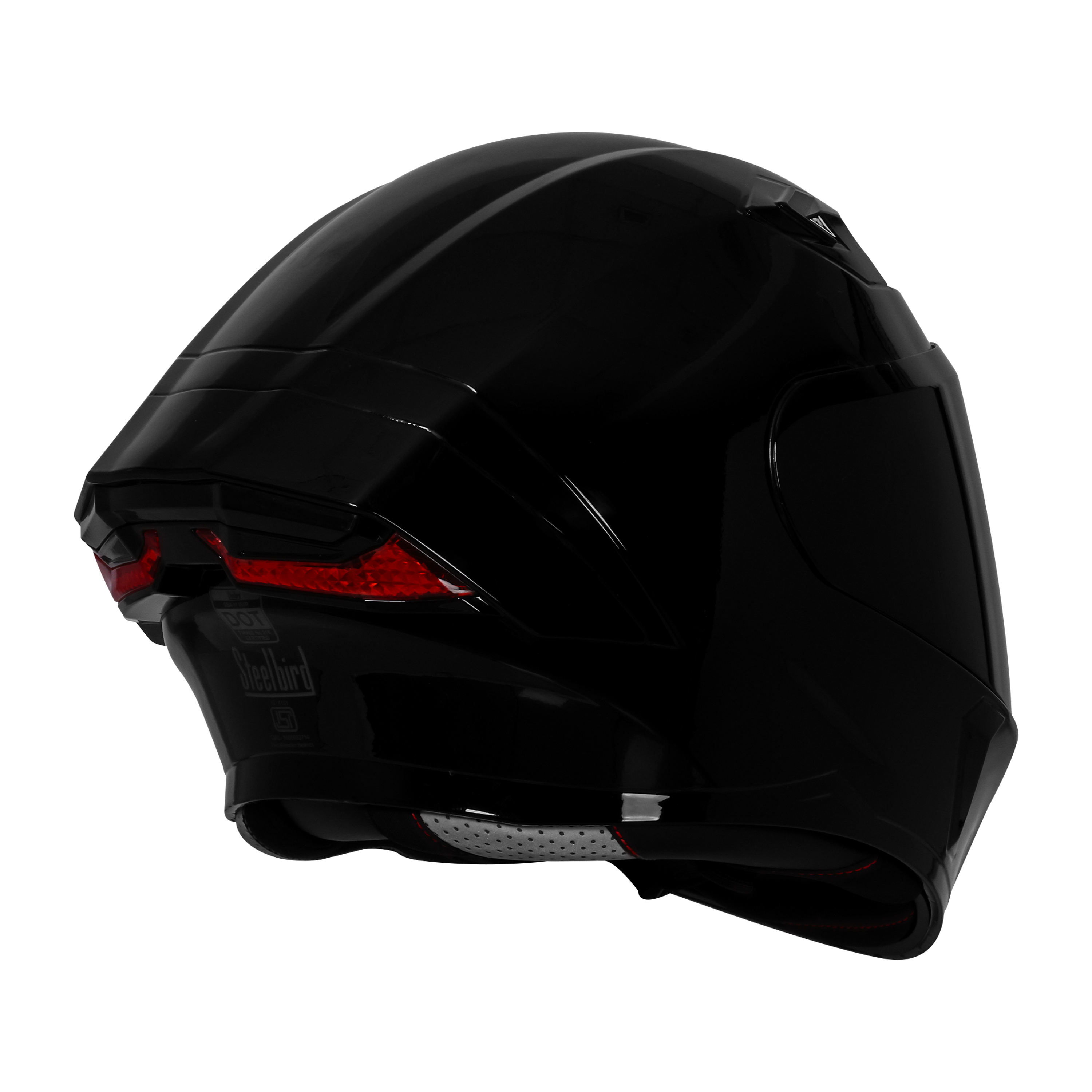 STEELBIRD SBA-11 TORNADO ISS GLOSSY BLACK C/V 620 MM WITH EXTRA SMOKE VISOR-DOT CERTIFIED