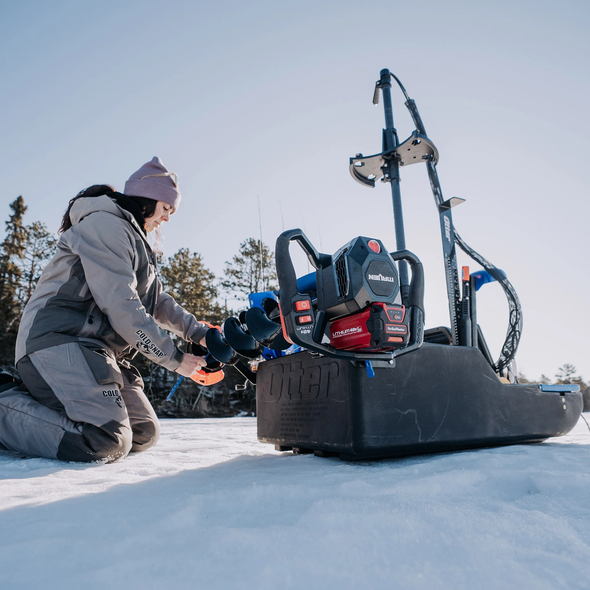 Otter Sonar Sled Auger Rack