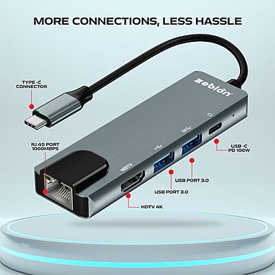 C TYPE ZEBION HUB MAX 5 IN 1 (1000GS)