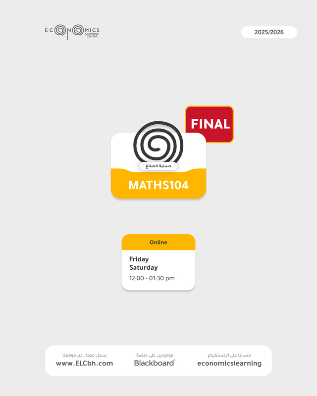 MATHS104 - Mathematics For Business Management II - Online - Final