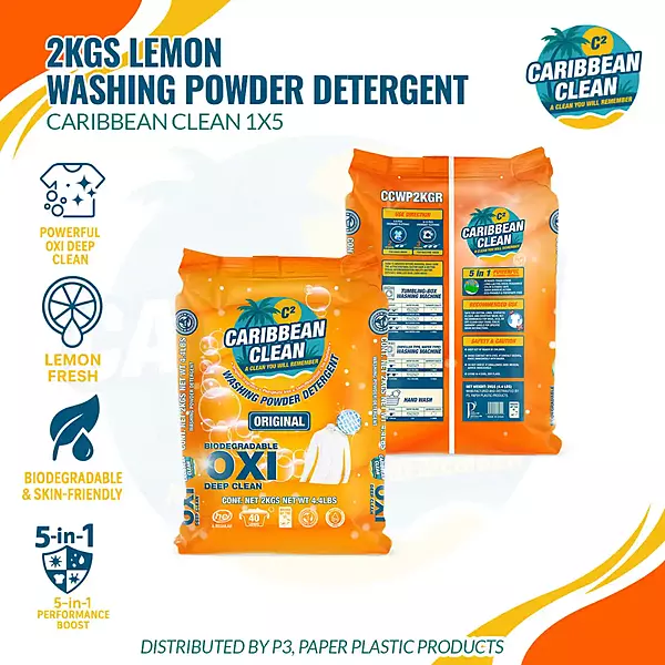 Washing Powder Detergent Lemon Caribbean Clean 2kgs. 1/5