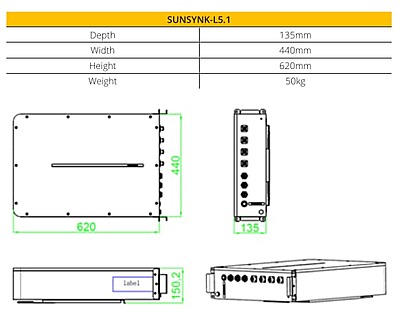 3.6 kW Sunsynk Powerlynk X, Hybrid Inverter, c/w 3.84 kWh LiFePO4 battery, SUN-POWERLYNK-X