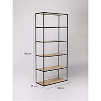 Reno Black Metal Frame Bookshelf