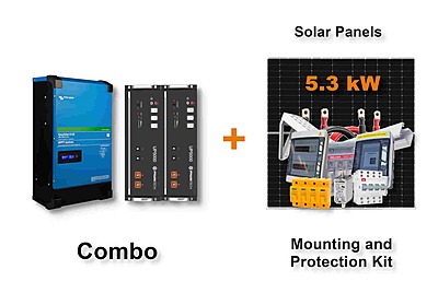 5.0 kW VICTRON EasySolar - PYLONTECH Combo, c/w 2x 4.8 kWh Lithium Batteries