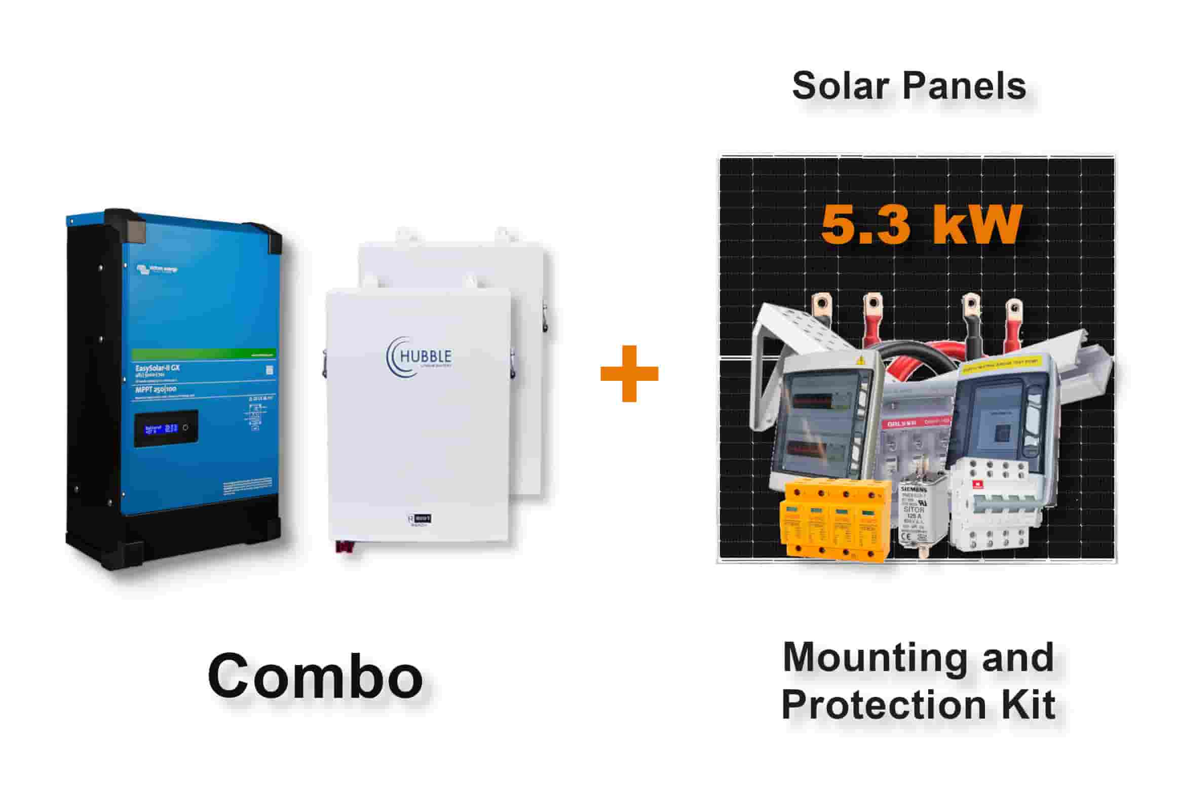 5.0 kW VICTRON EasySolar - HUBBLE Combo, c/w 2x 5.5 kWh Lithium Batteries 5.0 kW VICTRON EasySolar - HUBBLE Combo, c/w 2x 5.5 kWh Lithium Batteries