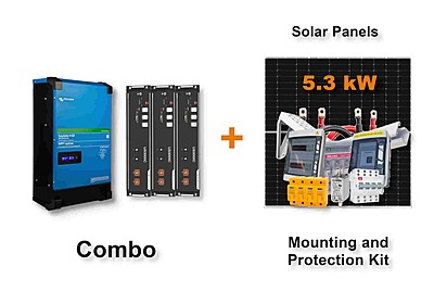 5.0 kW VICTRON EasySolar - PYLONTECH Combo, c/w 3x 3.5 kWh Lithium Batteries
