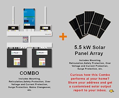 5.0 kW VICTRON EasySolar - PYLONTECH Combo, c/w 2x 4.8 kWh Lithium Batteries
