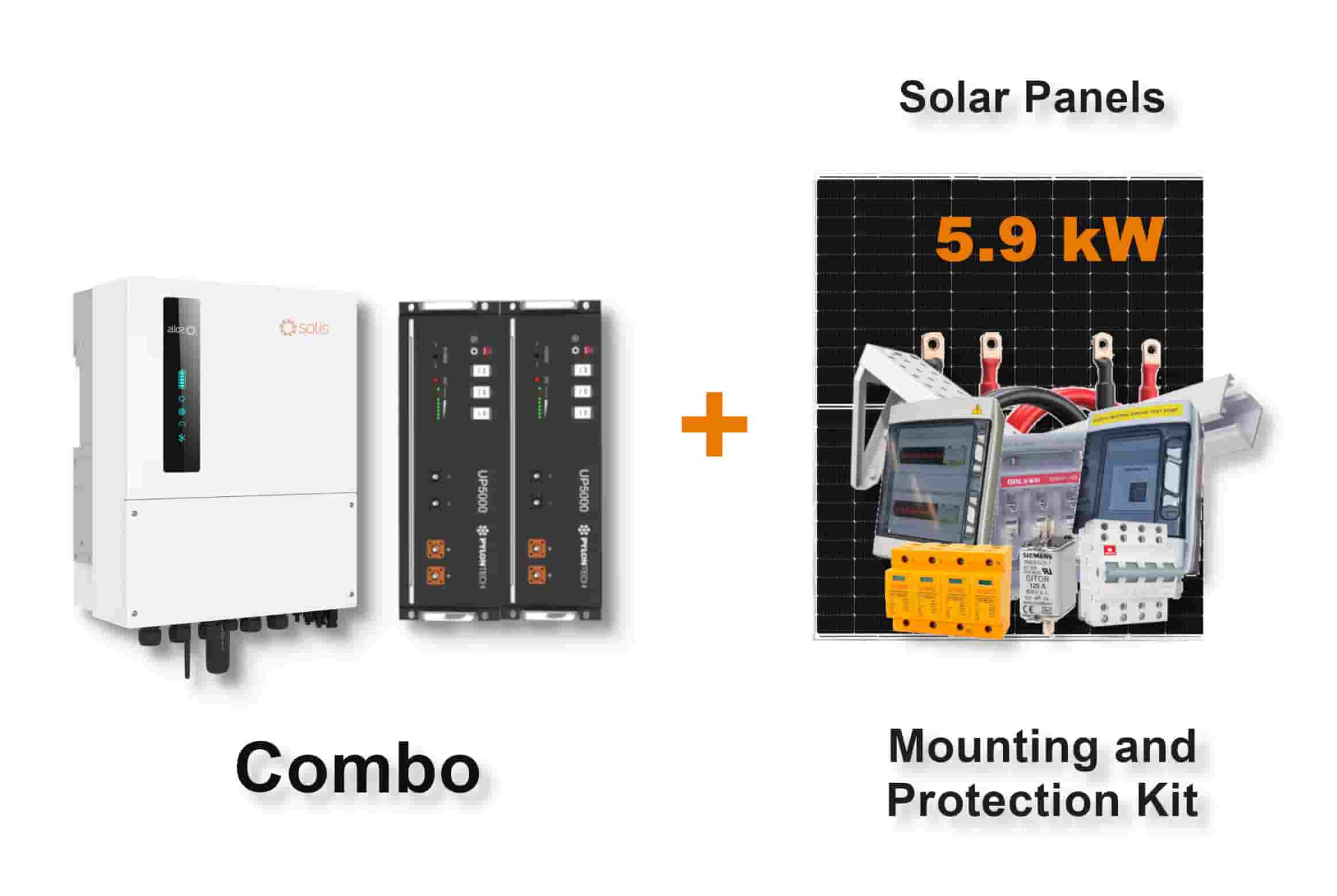 5.0 kW SOLIS S6 Hybrid - PYLONTECH Combo, c/w 2x 4.8 kWh Lithium Batteries 5.0 kW SOLIS S6 Hybrid - PYLONTECH Combo, c/w 2x 4.8 kWh Lithium Batteries