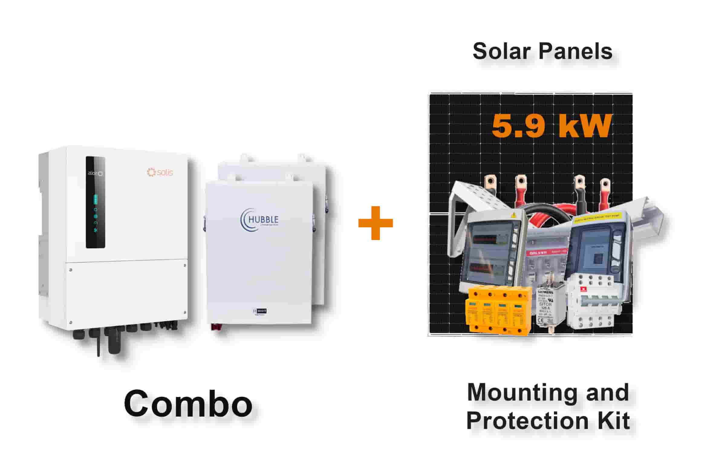5.0 kW SOLIS S6 Hybrid - HUBBLE Combo, c/w 2x 5.5 kWh Lithium Batteries