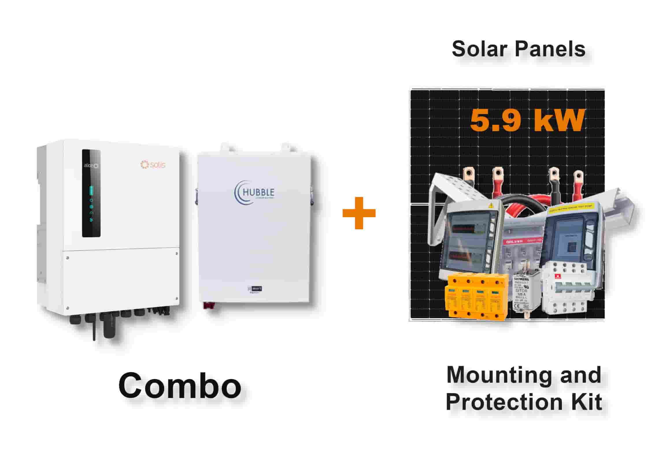 5.0 kW SOLIS S6 Hybrid - HUBBLE Combo, c/w 5.5 kWh Lithium Battery