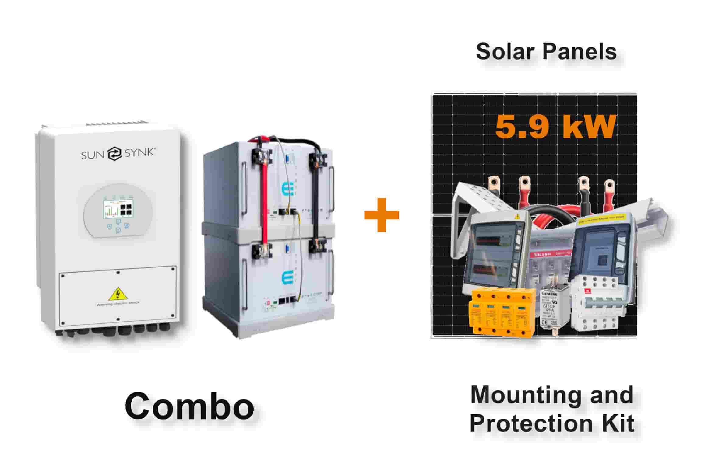 5.0 kW SUNSYNK Hybrid - FREEDOM WON Combo, c/w 2 x 5.0 kWh Lithium Batteries 5.0 kW SUNSYNK Hybrid - FREEDOM WON Combo, c/w 2 x 5.0 kWh Lithium Batteries
