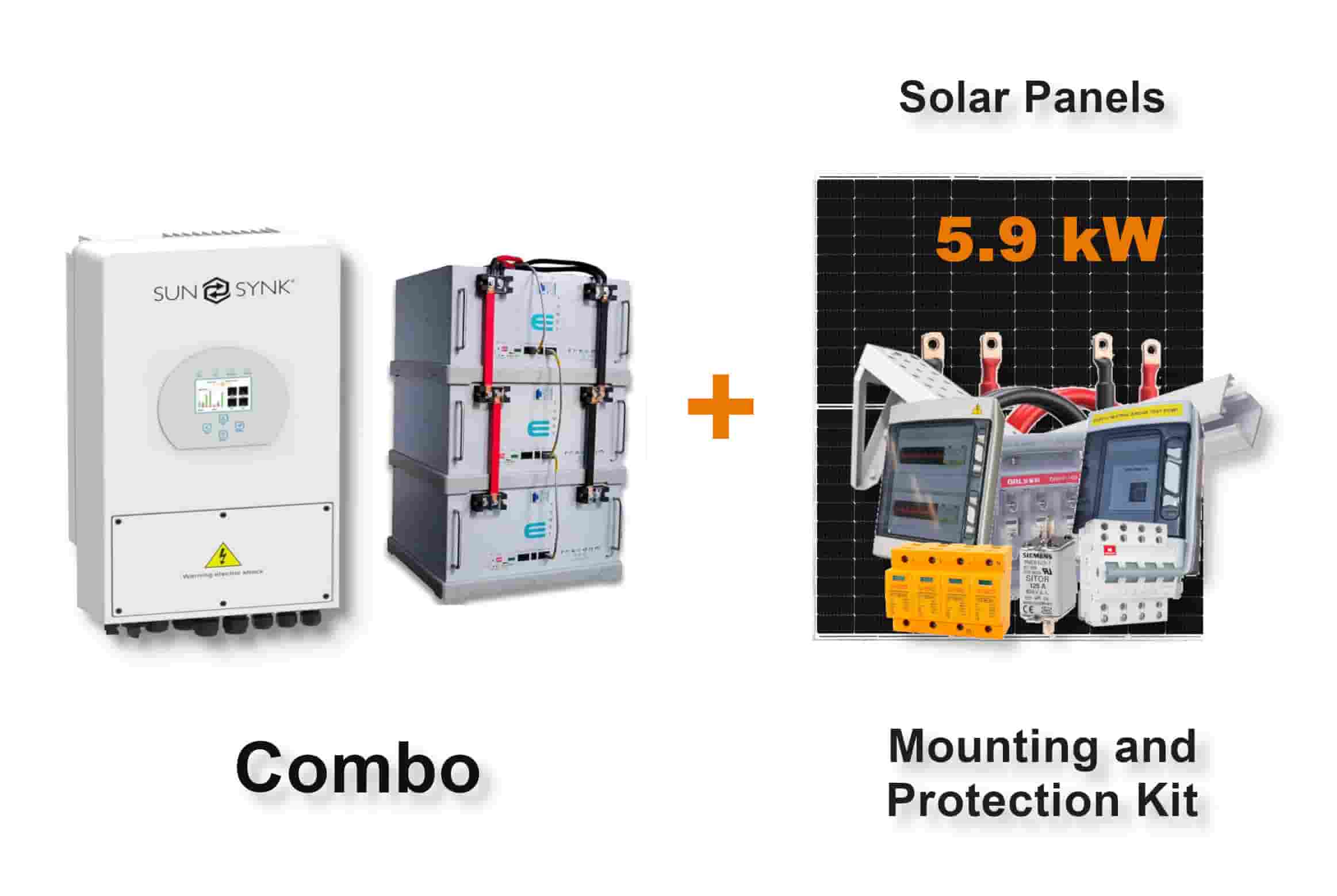 5.0 kW SUNSYNK Hybrid - FREEDOM WON Combo, c/w 3 x 5.0 kWh Lithium Batteries 5.0 kW SUNSYNK Hybrid - FREEDOM WON Combo, c/w 3 x 5.0 kWh Lithium Batteries