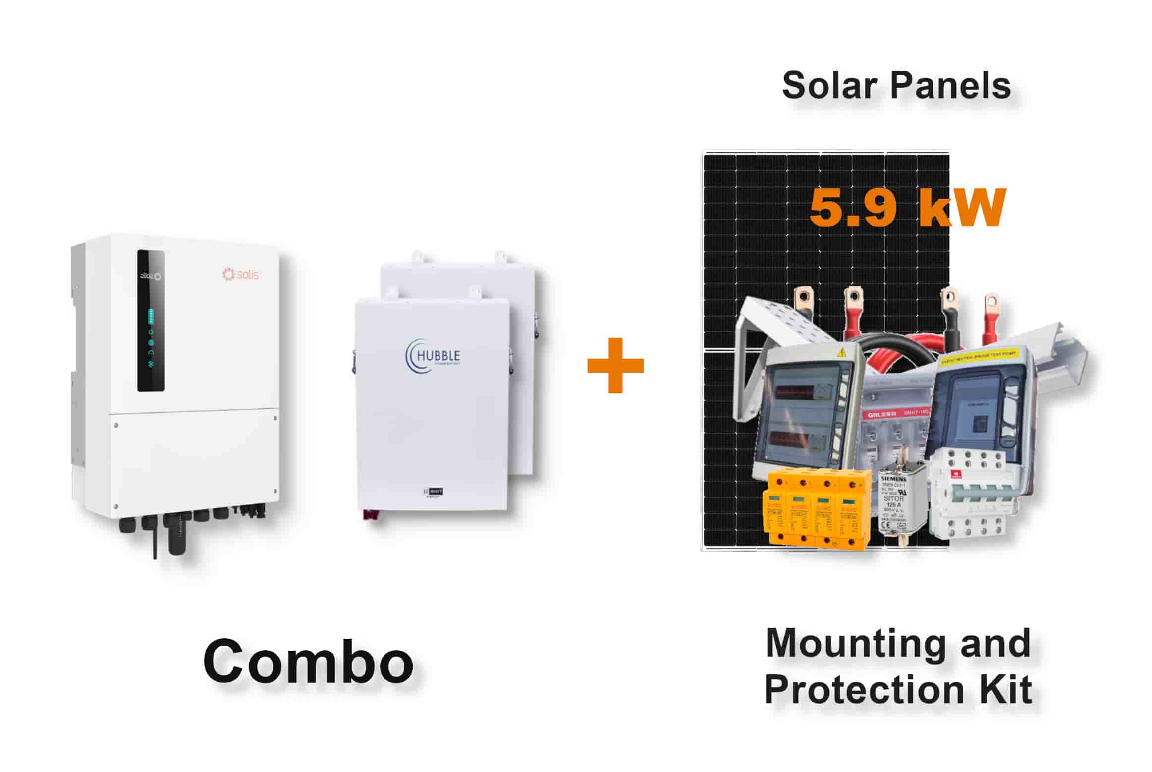 8.0 kW SOLIS S6 Hybrid Combo, c/w 2x 5.5 kWh HUBBLE Lithium Batteries 8.0 kW SOLIS S6 Hybrid Combo, c/w 2x 5.5 kWh HUBBLE Lithium Batteries