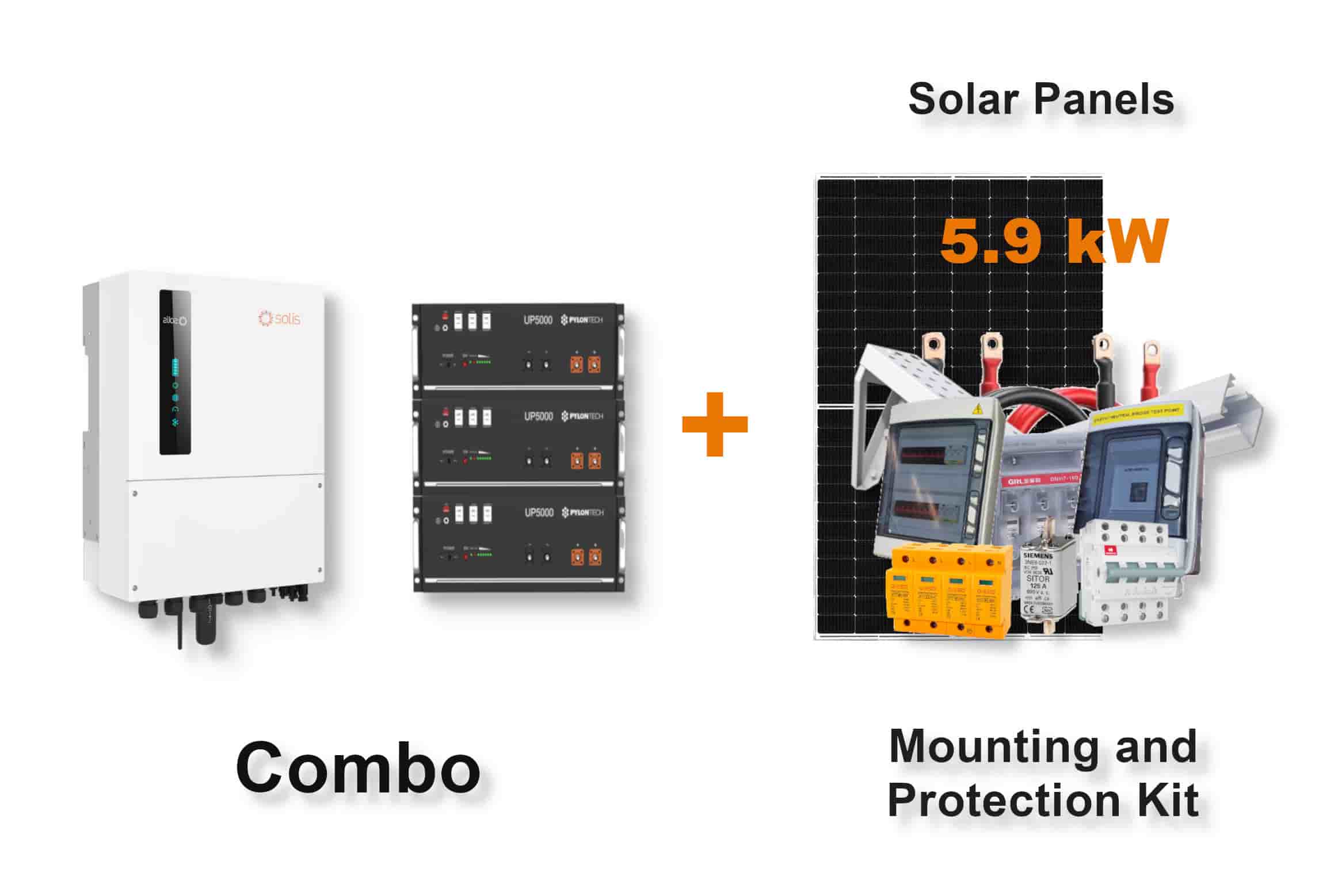 8.0 kW SOLIS S6 Hybrid Combo, c/w 3x 4.8 kWh PYLONTECH Lithium Batteries