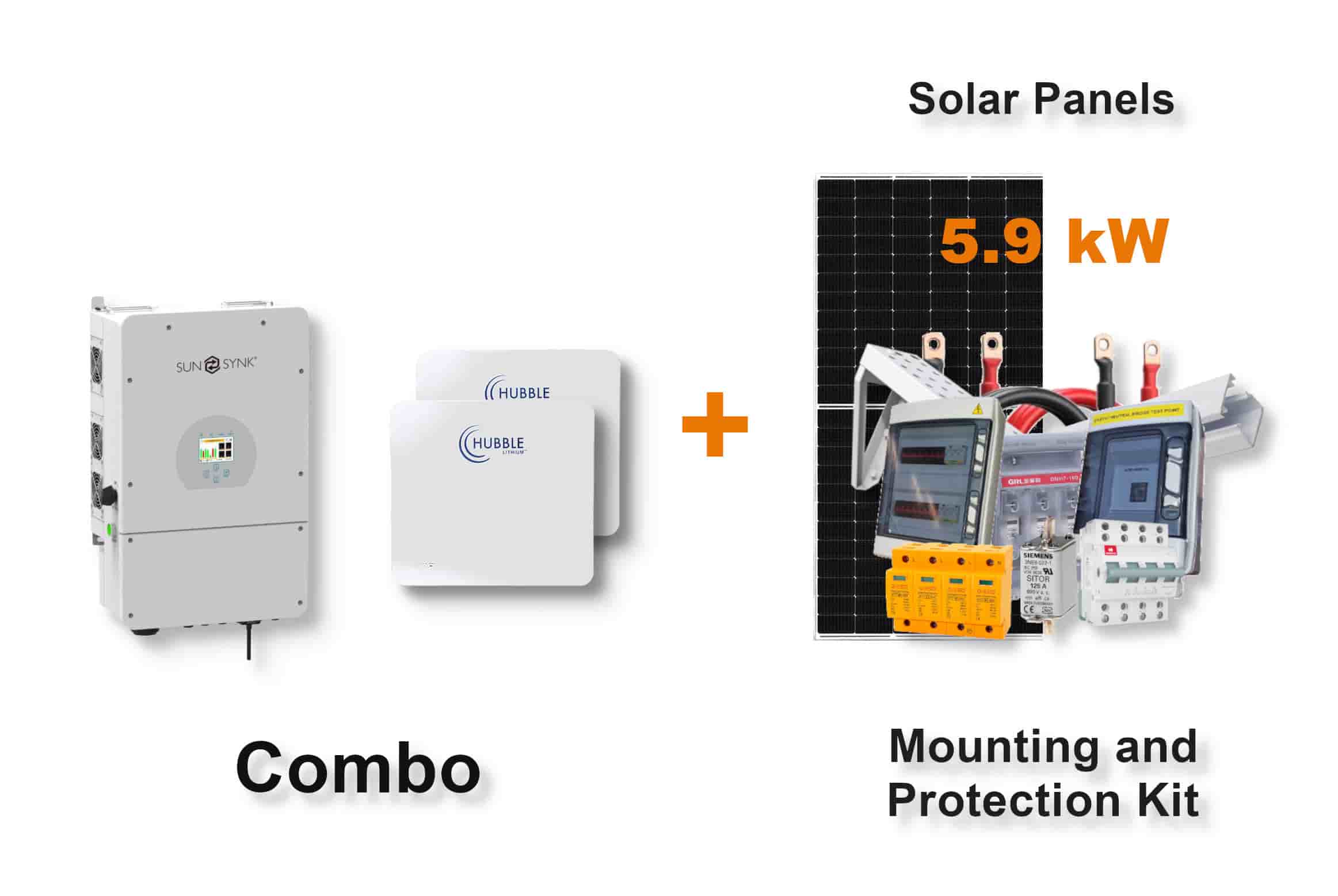 8.0 kW SUNSYNK Hybrid - HUBBLE Combo, c/w 2x 10.0 kWh Lithium Batteries