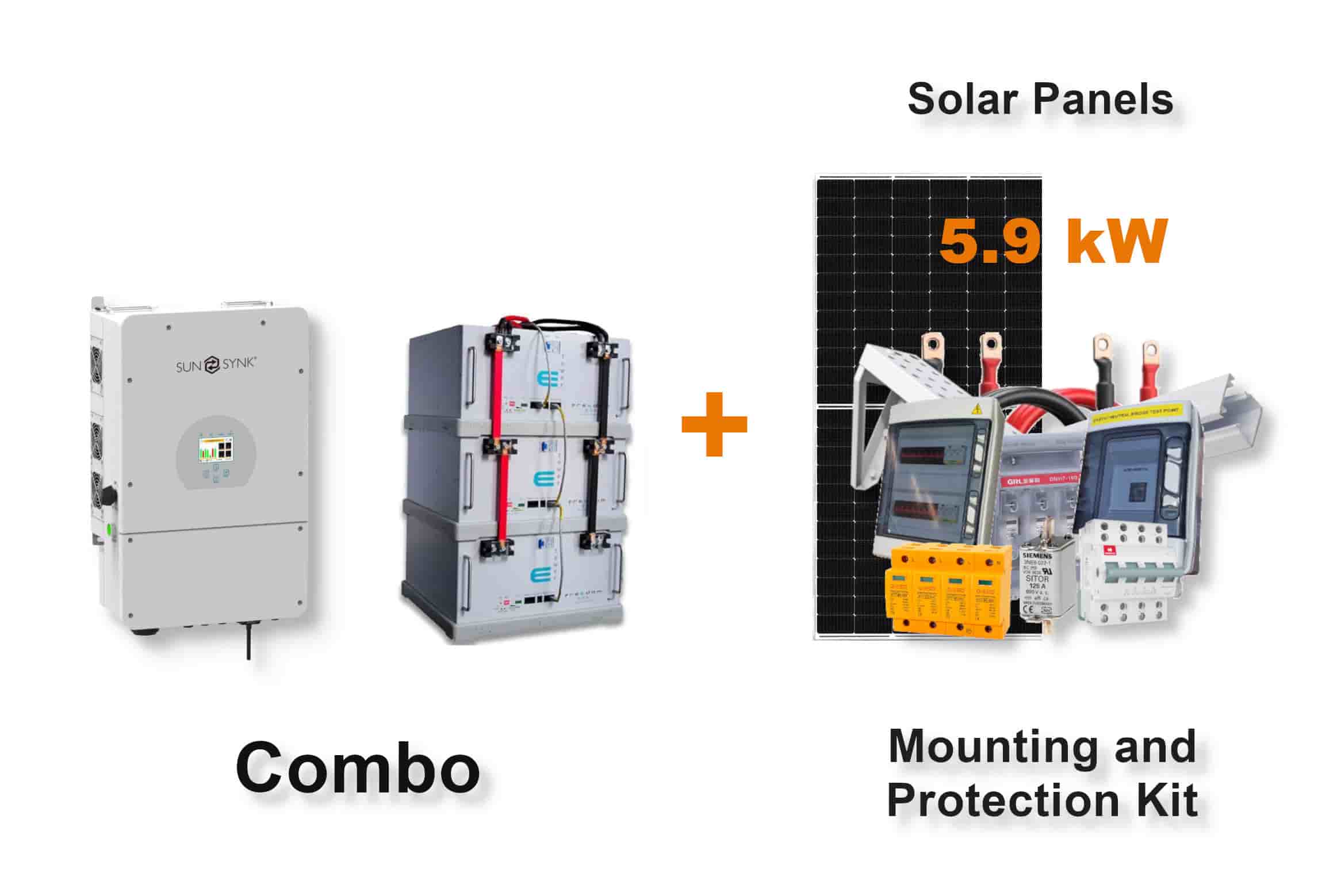 8.0 kW SUNSYNK Hybrid - FREEDOM WON Combo, c/w 3x 5.0 kWh Lithium Batteries