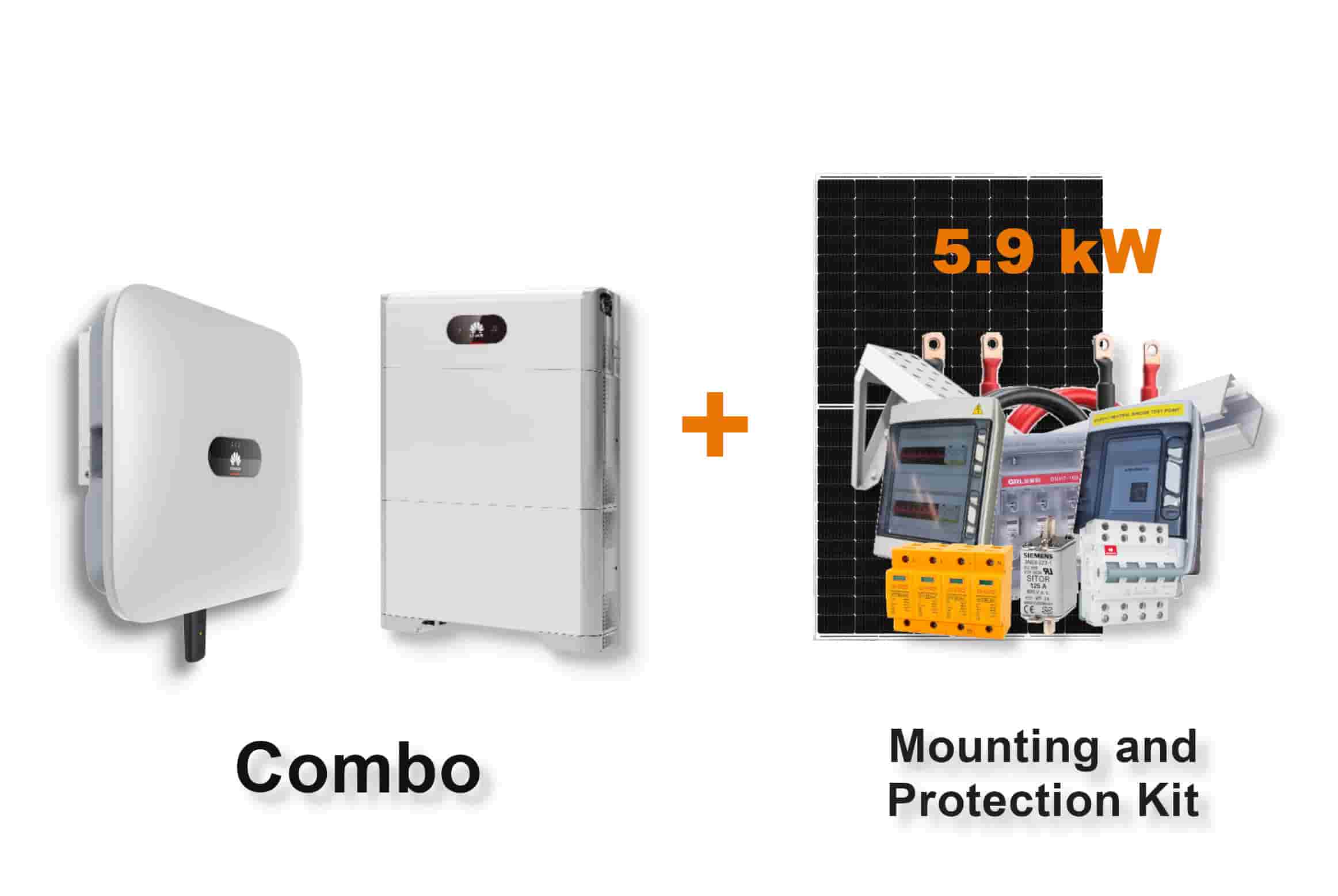 6.0 kW HUAWEI Fusion Solar 3-Phase Combo, c/w 10 kWh Floor Standing Lithium Battery