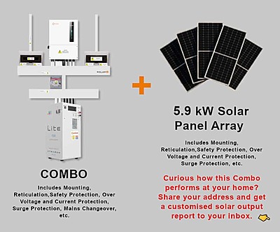 5.0 kW SOLIS S6 Hybrid - FREEDOM WON Combo, c/w 10.0 kWh Lithium Battery