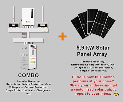 5.0 kW SOLIS S6 Hybrid - FREEDOM WON Combo, c/w 15.0 kWh Lithium Battery