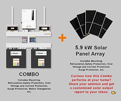 5.0 kW SOLIS S6 Hybrid - PYLONTECH Combo, c/w 2x 4.8 kWh Lithium Batteries