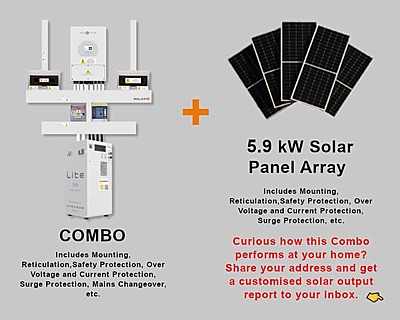 5.0 kW SUNSYNK Hybrid - FREEDOM WON Combo, c/w 10.0 kWh Lithium Battery