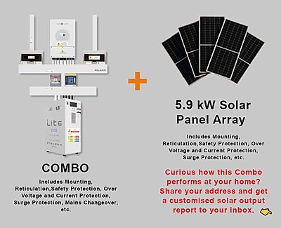 5.0 kW SUNSYNK Hybrid - FREEDOM WON Combo, c/w 15.0 kWh Lithium Battery